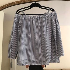 Off the Shoulder Seer Sucker top